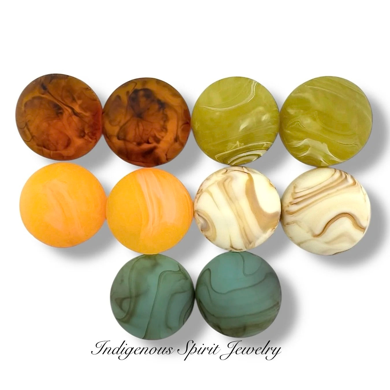 Swirl Design Circle Matte Cabochons (18 mm)