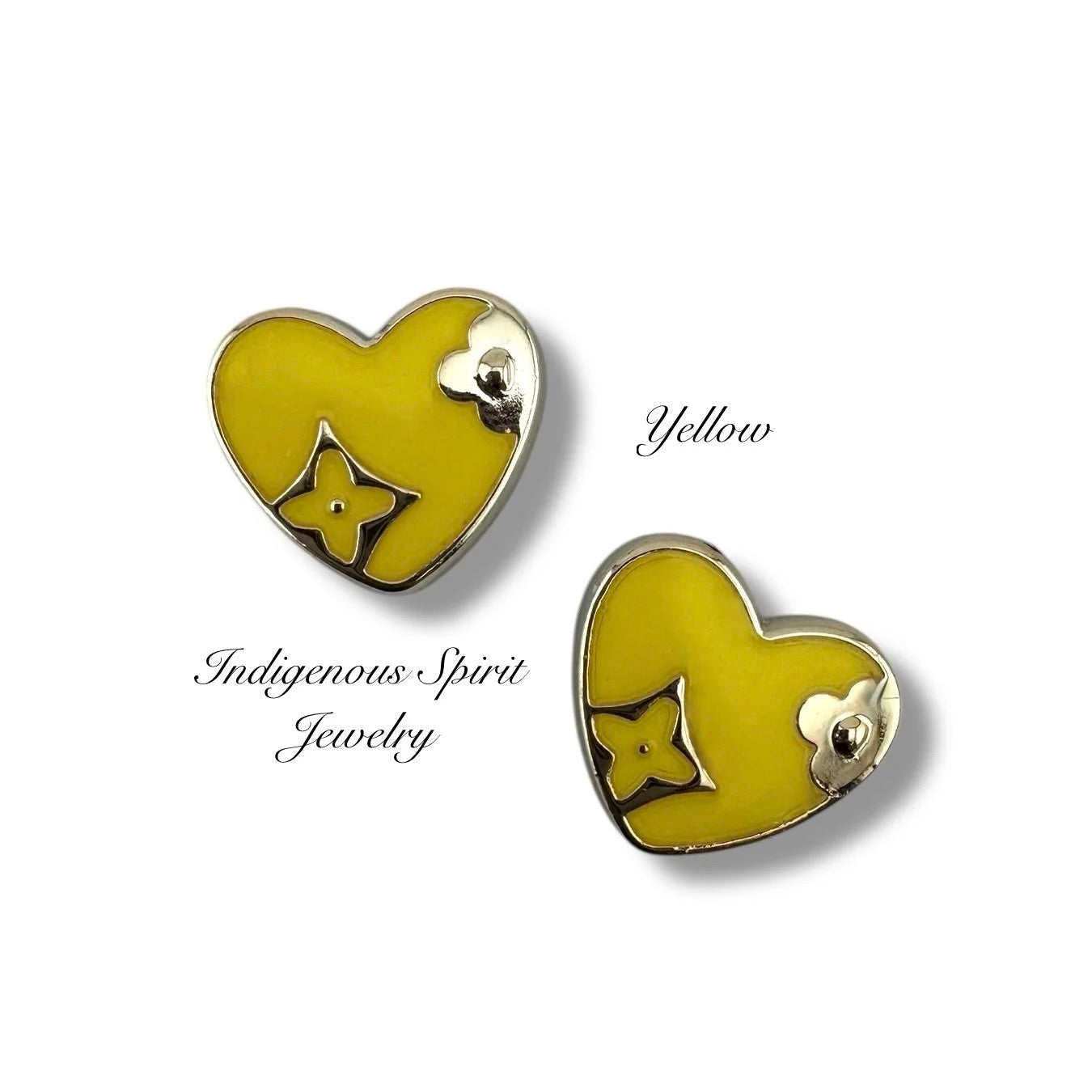 Heart Shaped Cabochons with Gold Embossed Designs - Style 2