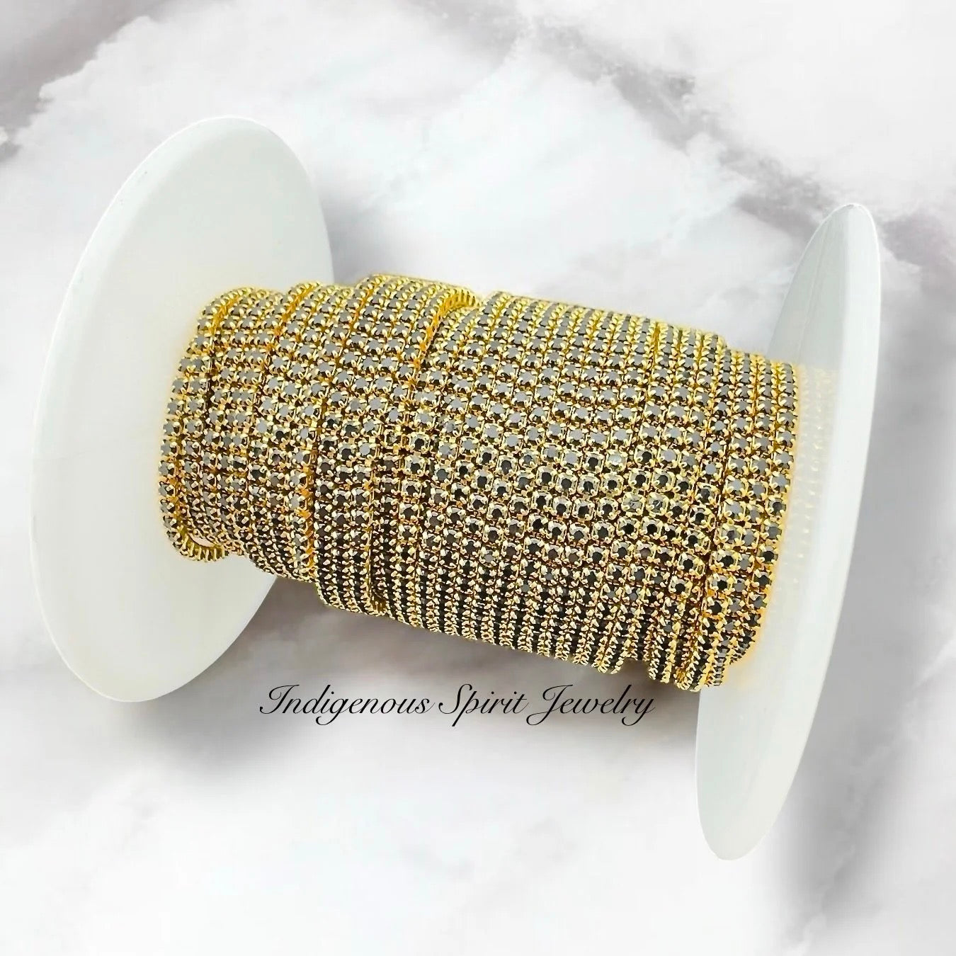 1.5mm - 18k Yellow Gold Plated, Black Cubic Zirconia Micro Chain