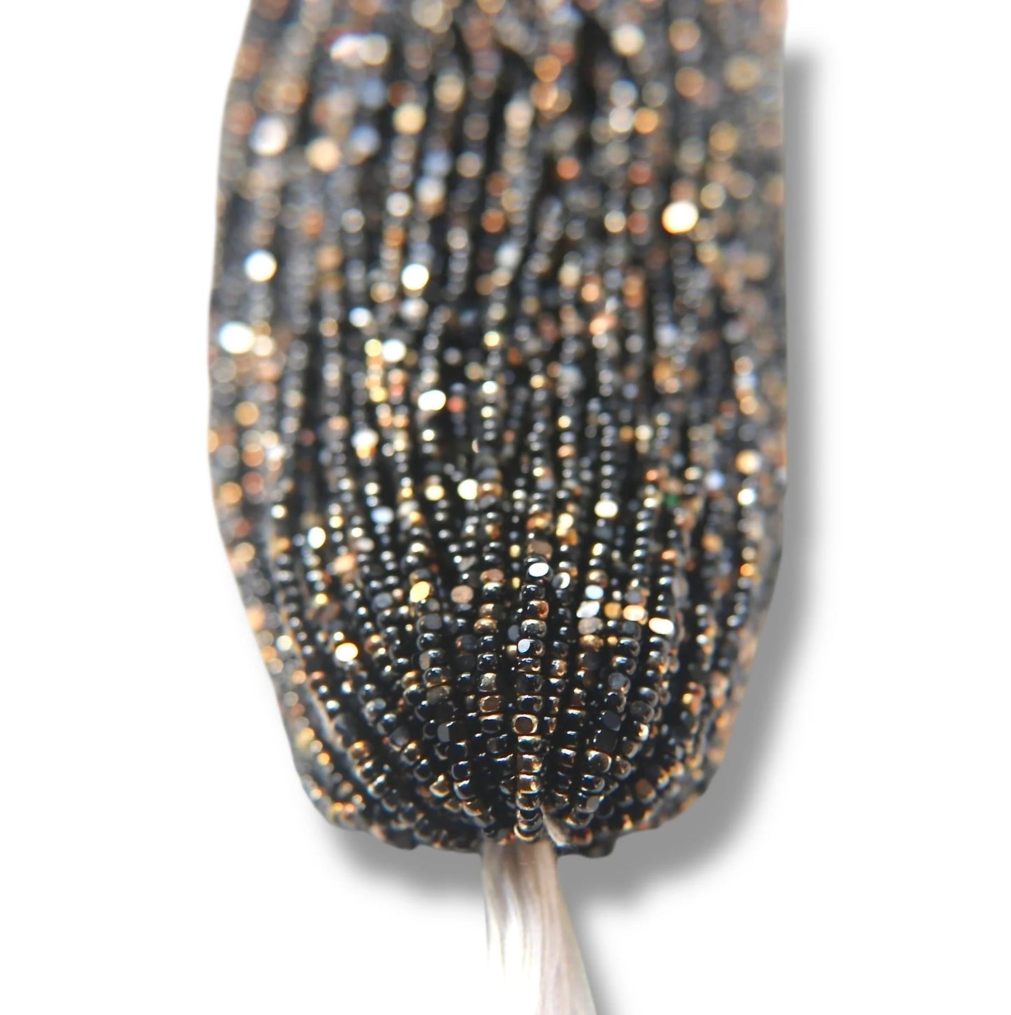 Patina Jet Black Bronze Gold 2-Cut Charlotte Cut Beads