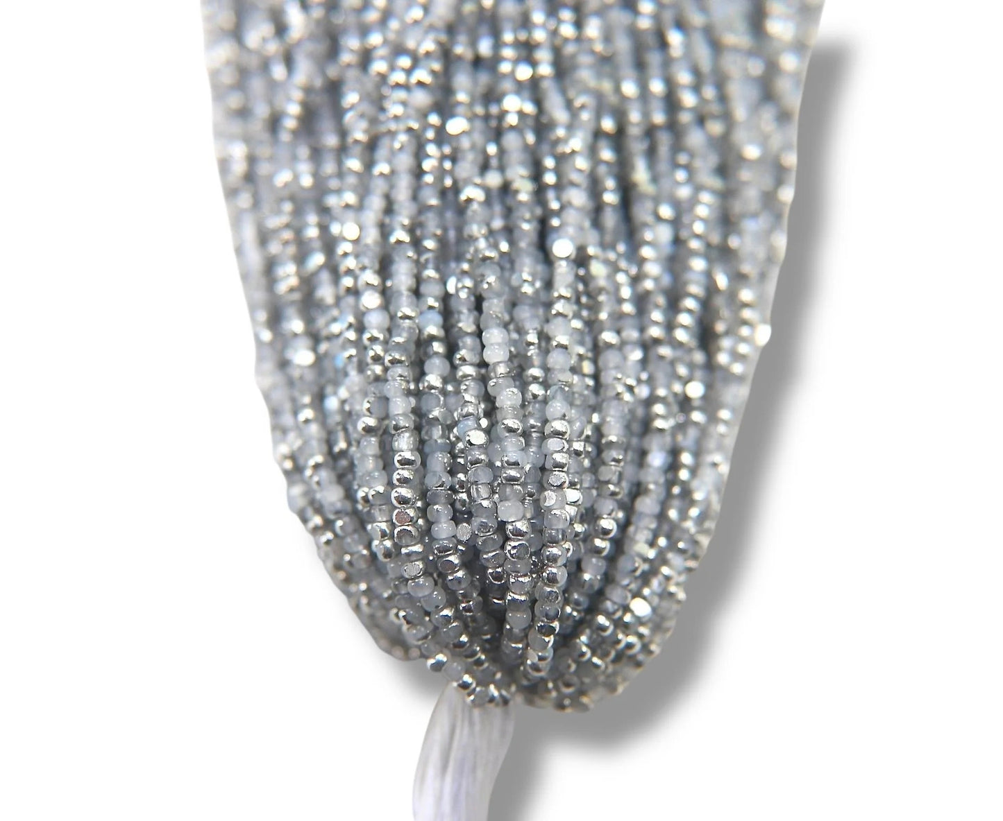 Patina Premium White Opal Silver 2-Cut Charlotte Cut Beads