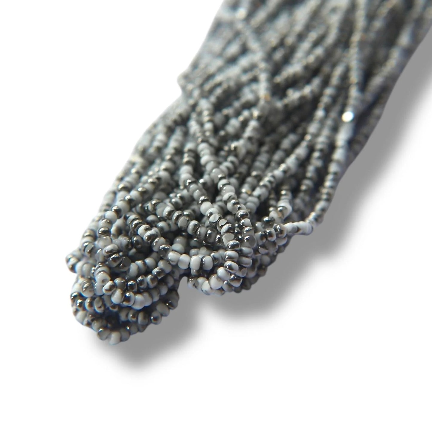 Patina Chalk White Gunmetal 2-Cut Charlotte Cut Beads