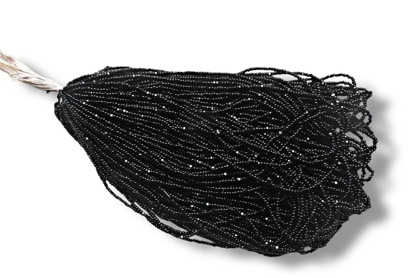 Jet Black 2-Cut Charlotte Cut Beads