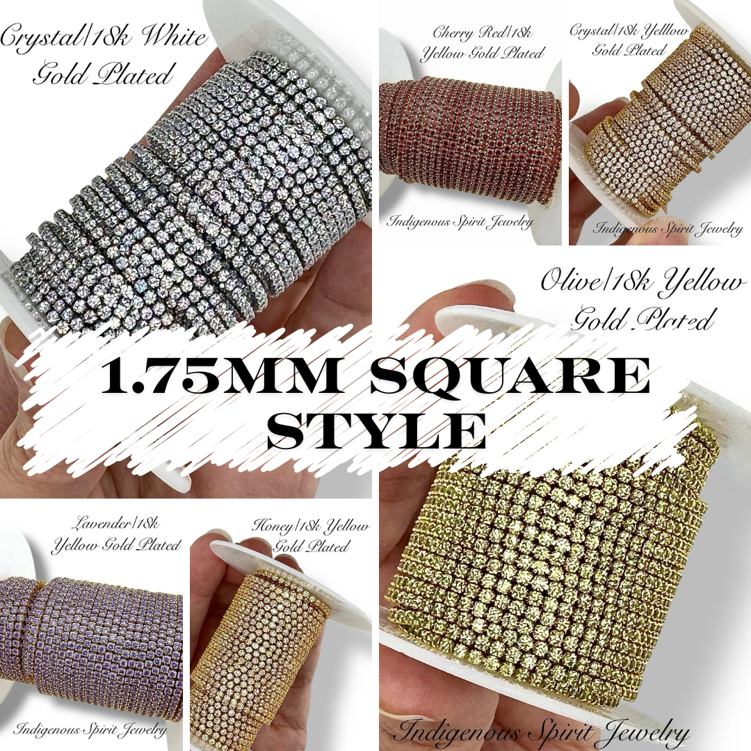 Square Micro Cubic Zirconia banding - 18k Gold Plated