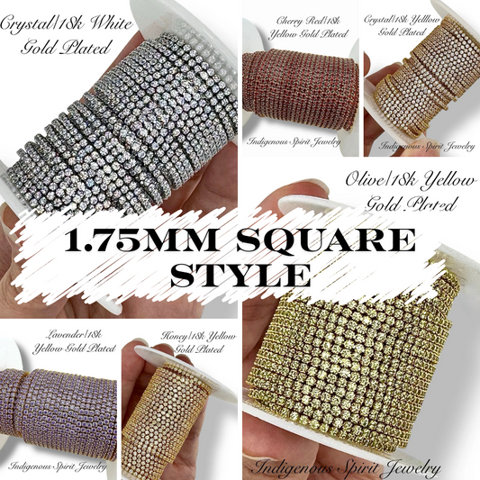 Square Micro Cubic Zirconia banding - 18k Gold Plated