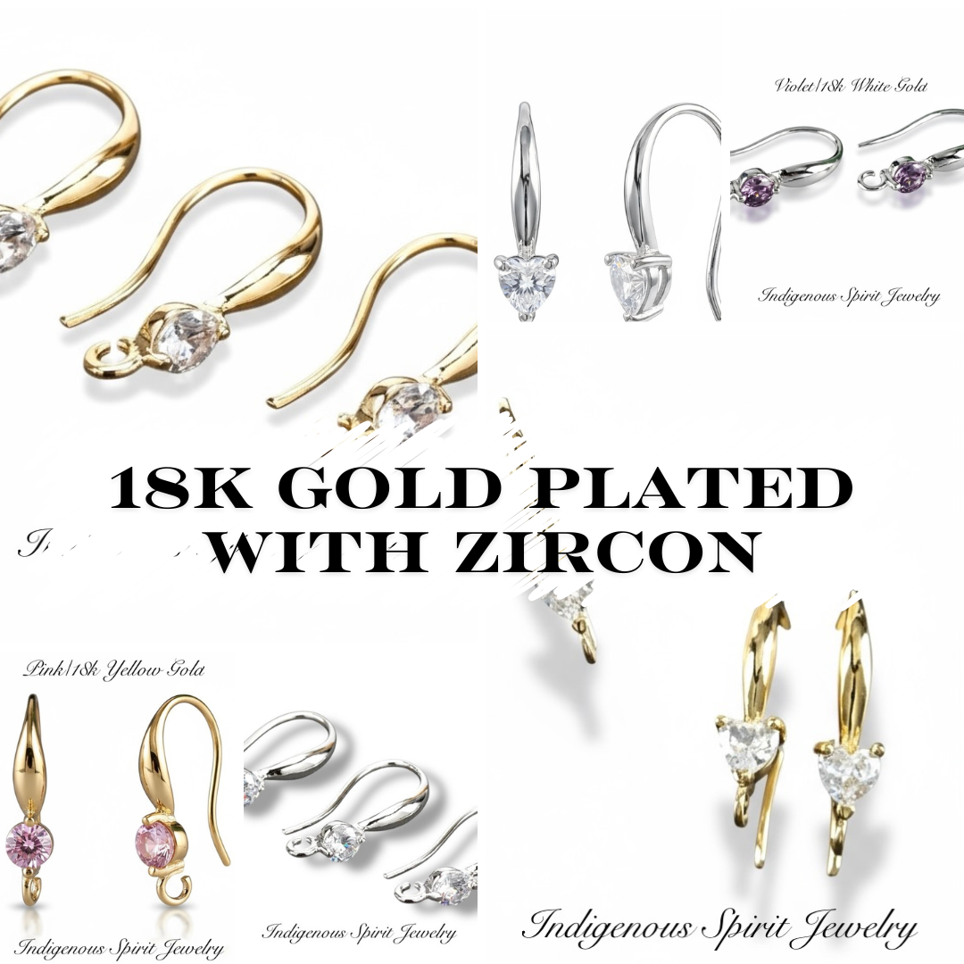 18k Gold Plated Hooks with Zircon Stones