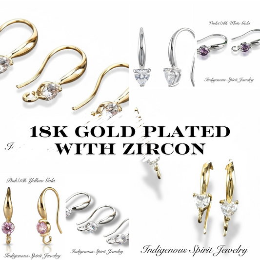 18k Gold Plated Hooks with Zircon Stones