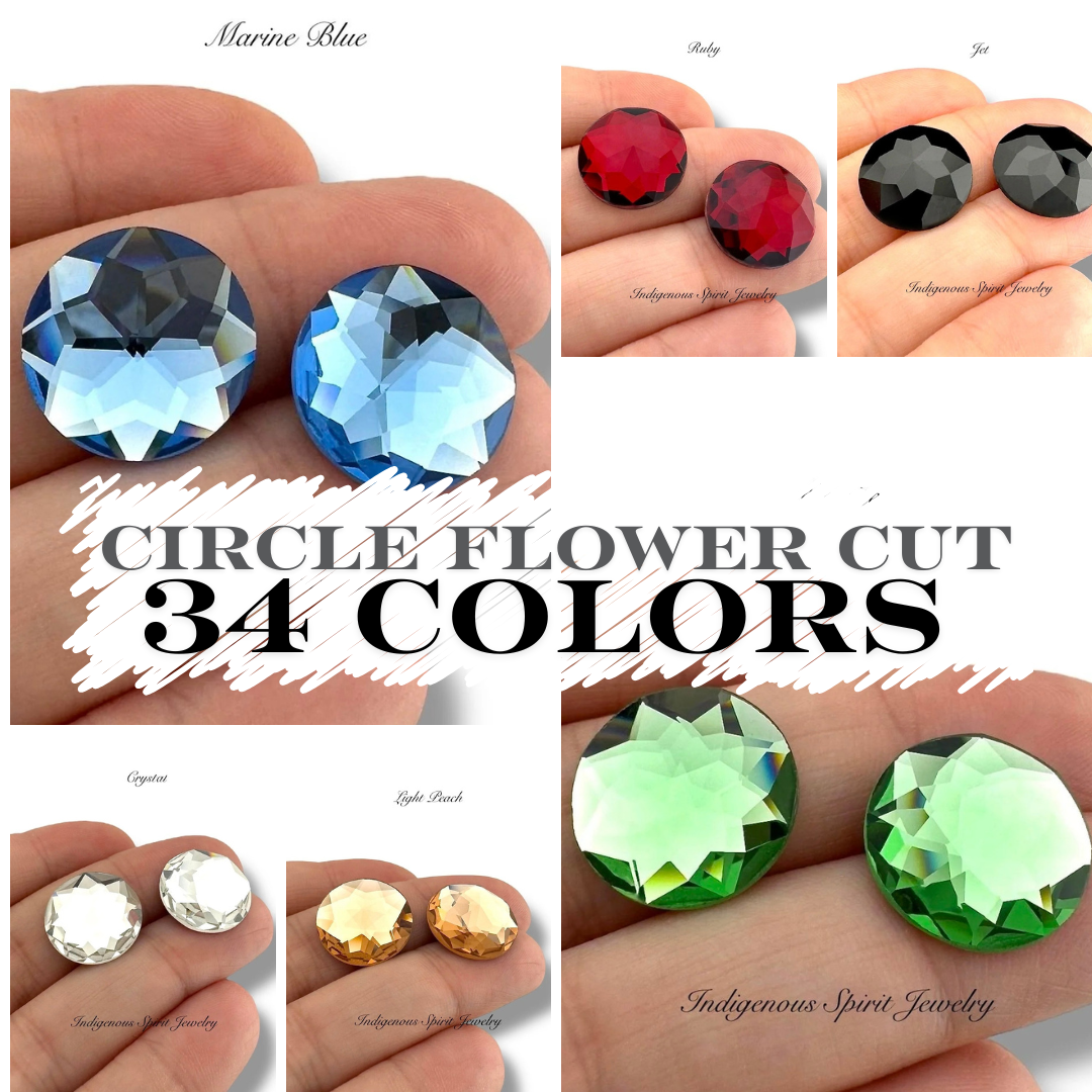 COLLECTION - 16mm Circle Flower Cut K9 Crystal Cabochons