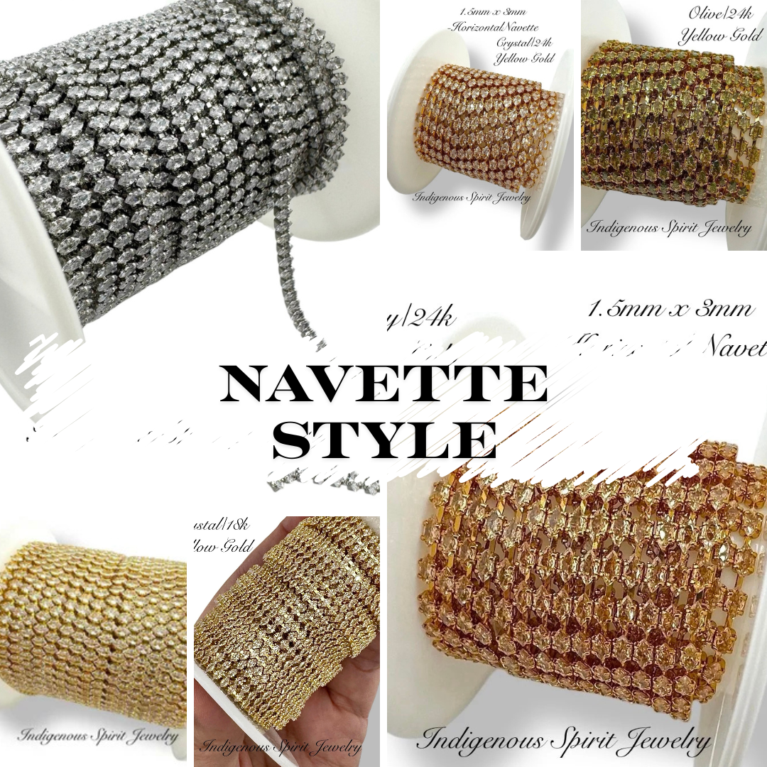 Navette Cubic Zirconia Banding - 18k Gold Plated
