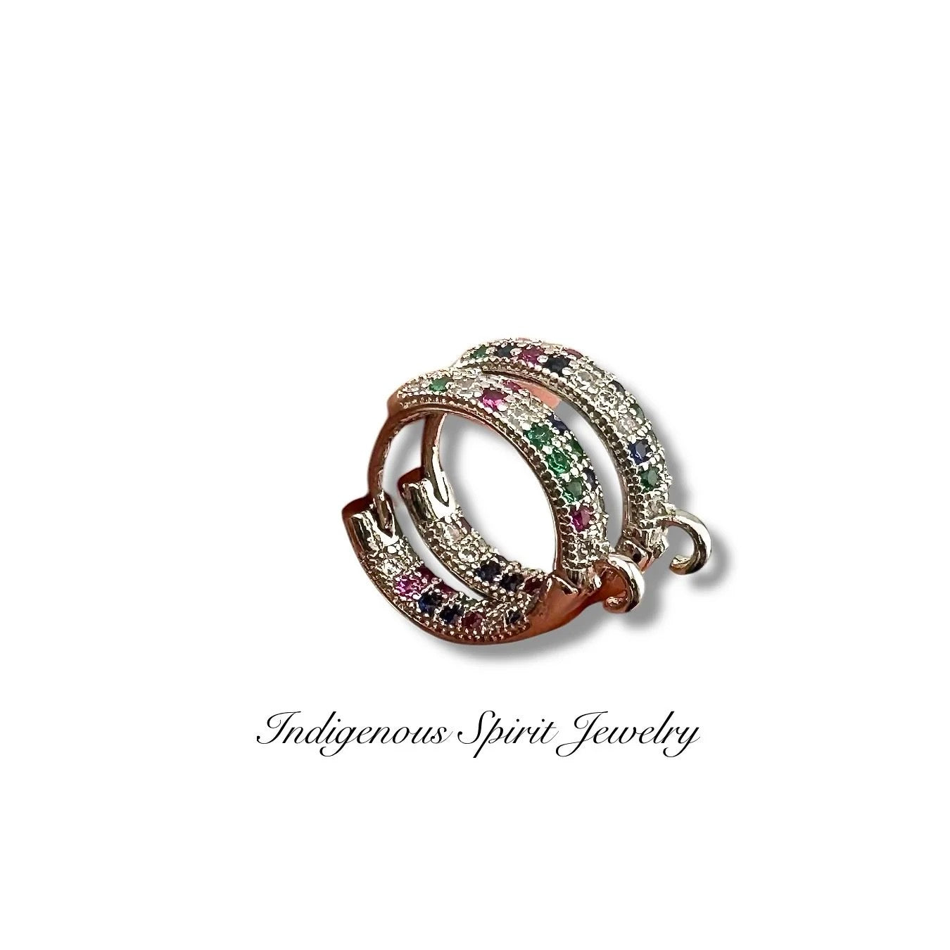 18k Gold Plated Multicolour Sleeper Findings with Cubic Zirconia Crystals