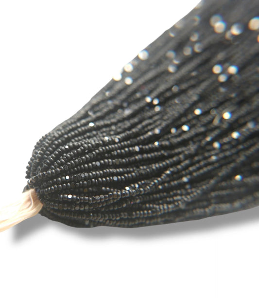 Matte Black 2-Cut Charlotte Cut Beads