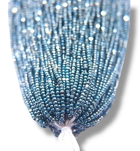 Ionized Opaque Slate Blue 2-Cut Charlotte Cut Beads