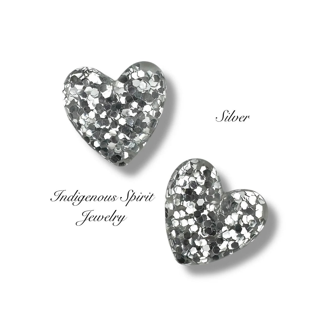 Glitter Heart Resin Cabochon Collection (G100)