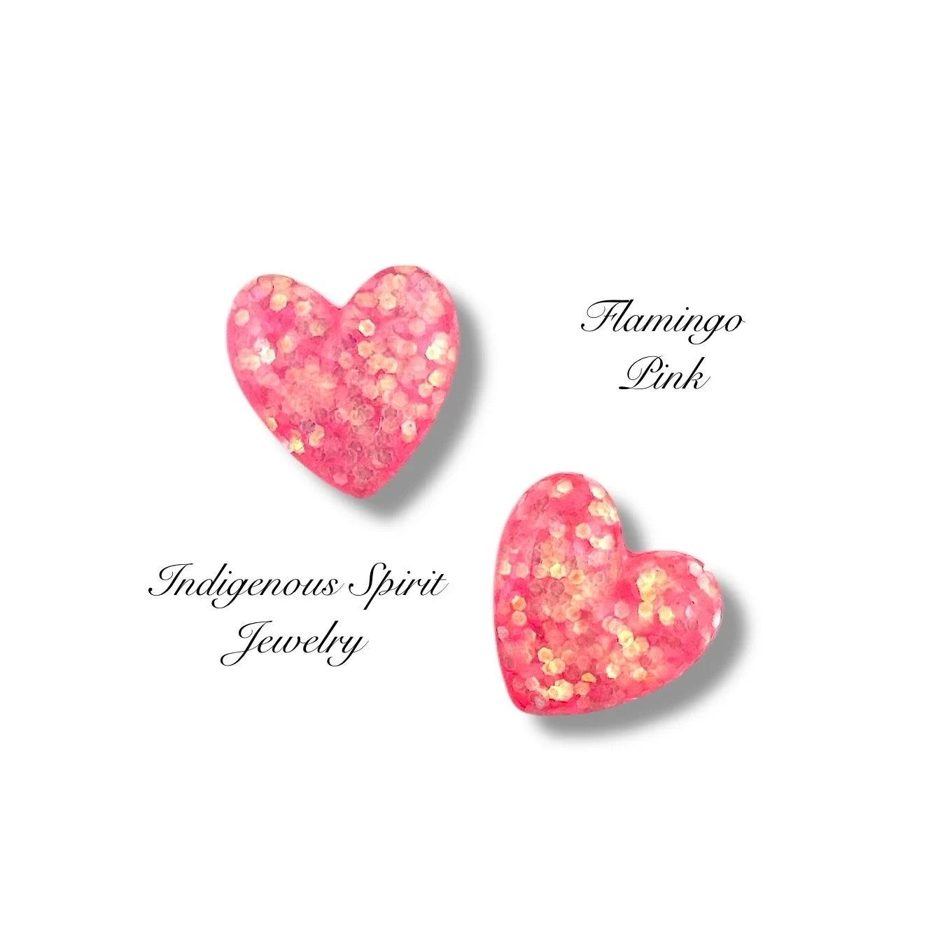 Glitter Heart Resin Cabochon Collection (G100)