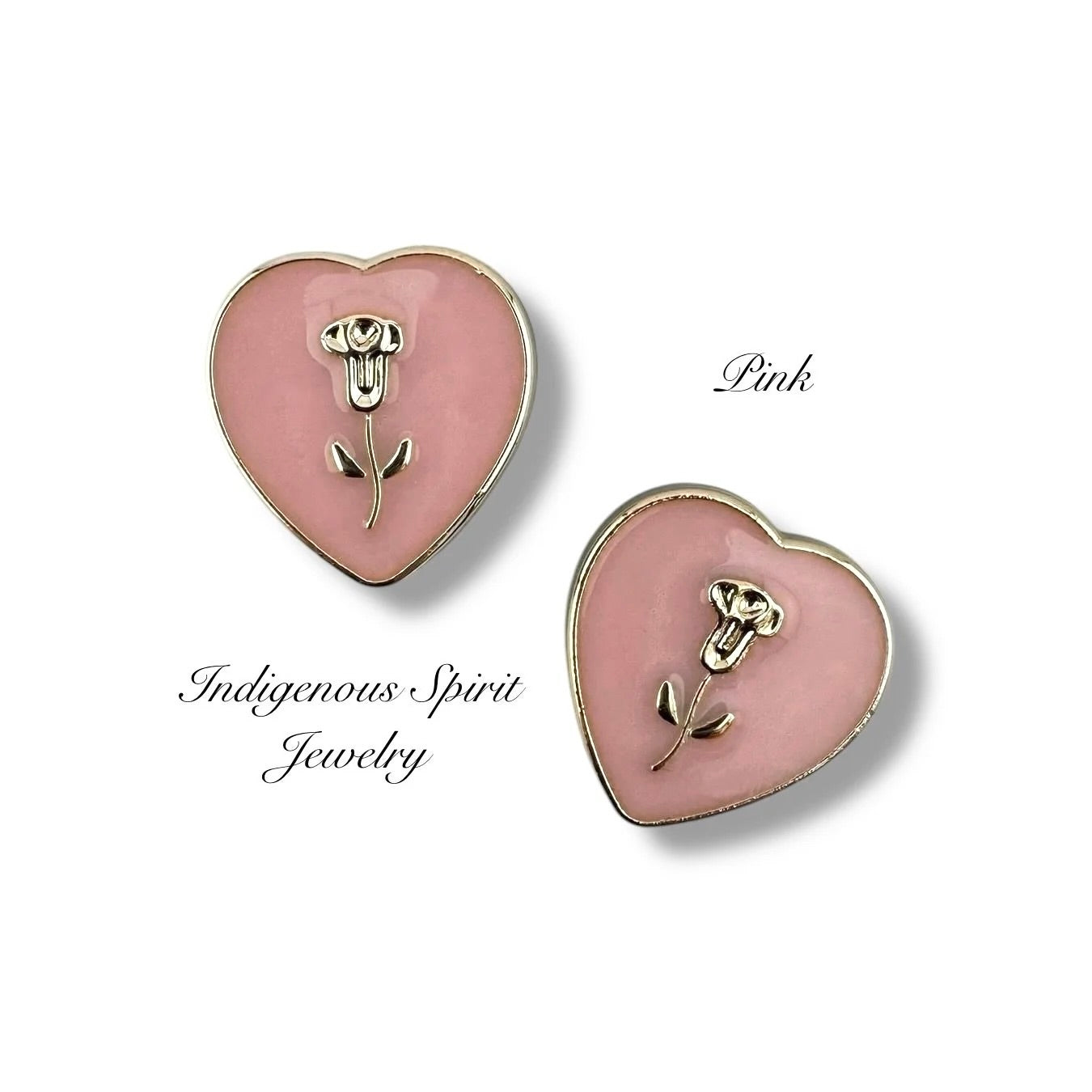 Small Heart Shaped Cabochons With Gold Embossed Roses
