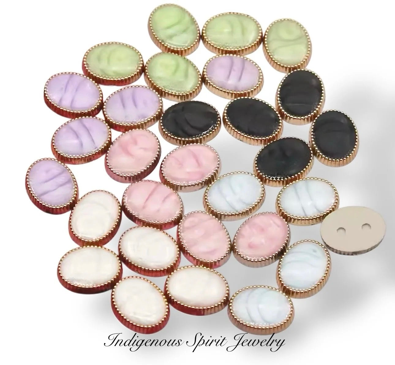 13mm x 16mm Antique Finish Oval Shaped Cabochons