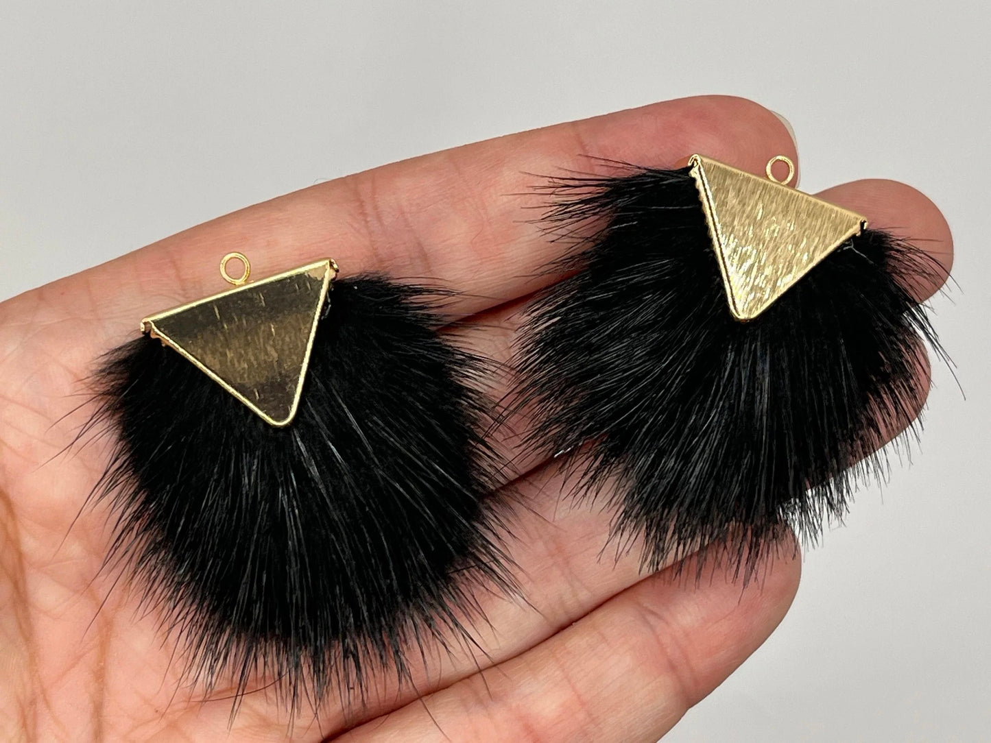Gold Base - Mini Mink Fur Connectors