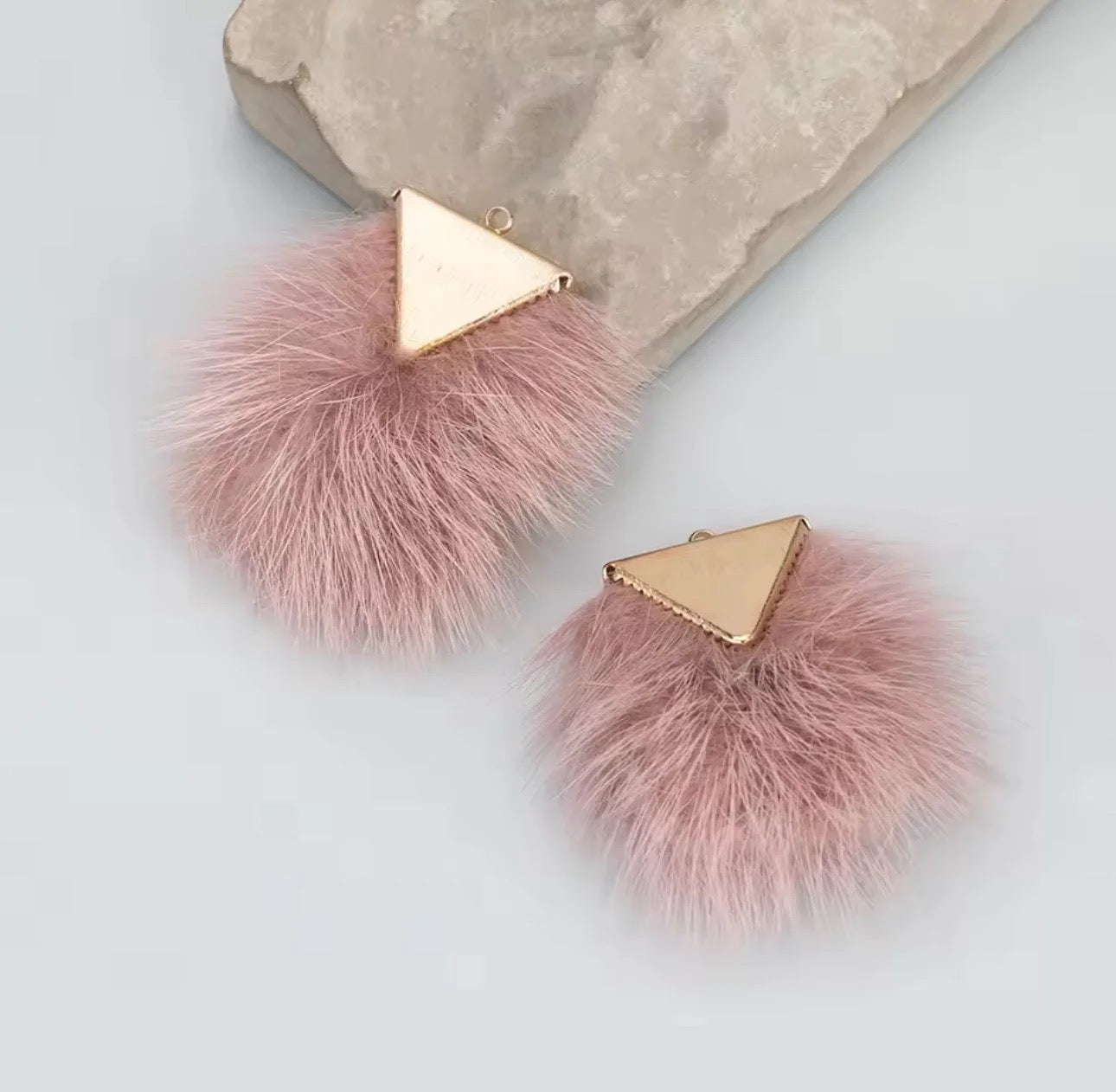 Gold Base - Mini Mink Fur Connectors