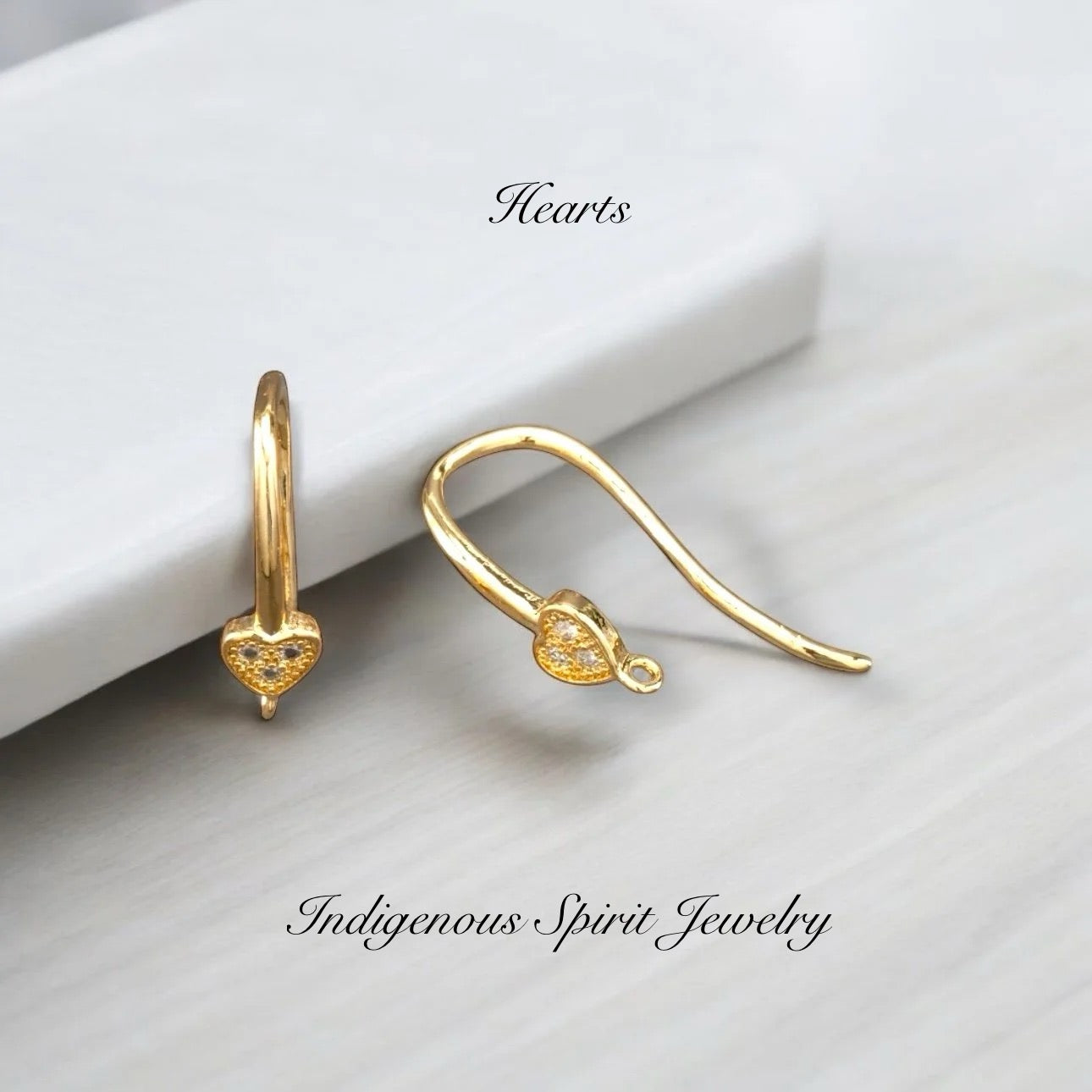 Fancy 18k Gold Plated Findings with Cubic Zirconia Crystals