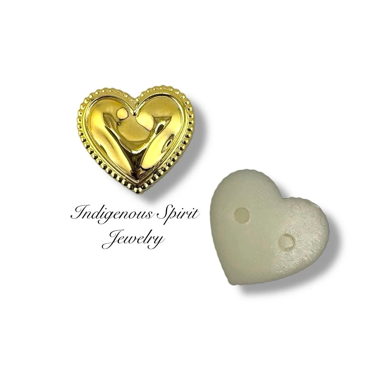 22mm Gold Heart Enamel Cabochons