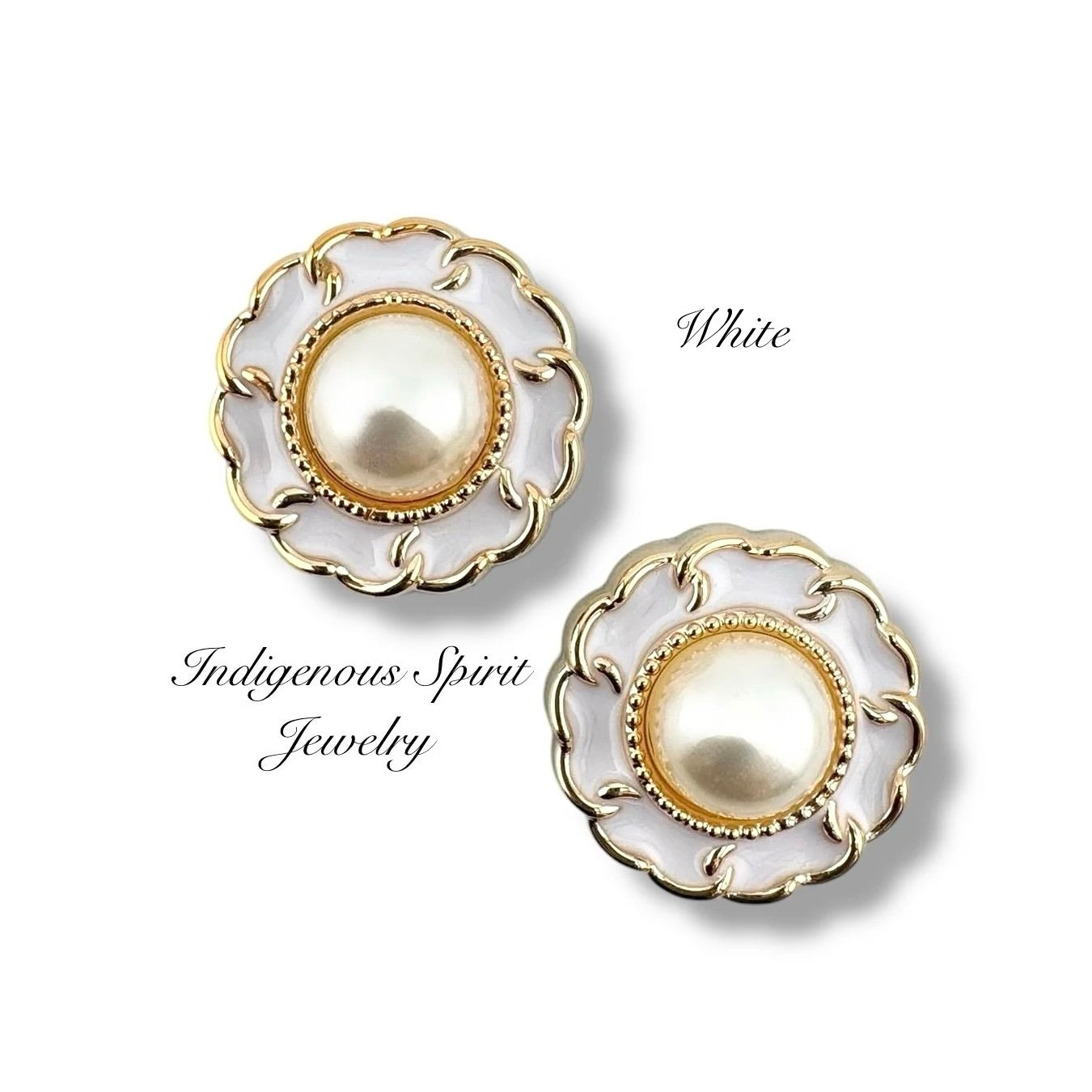 25mm Fancy Edge Imitation Pearl Cabochons