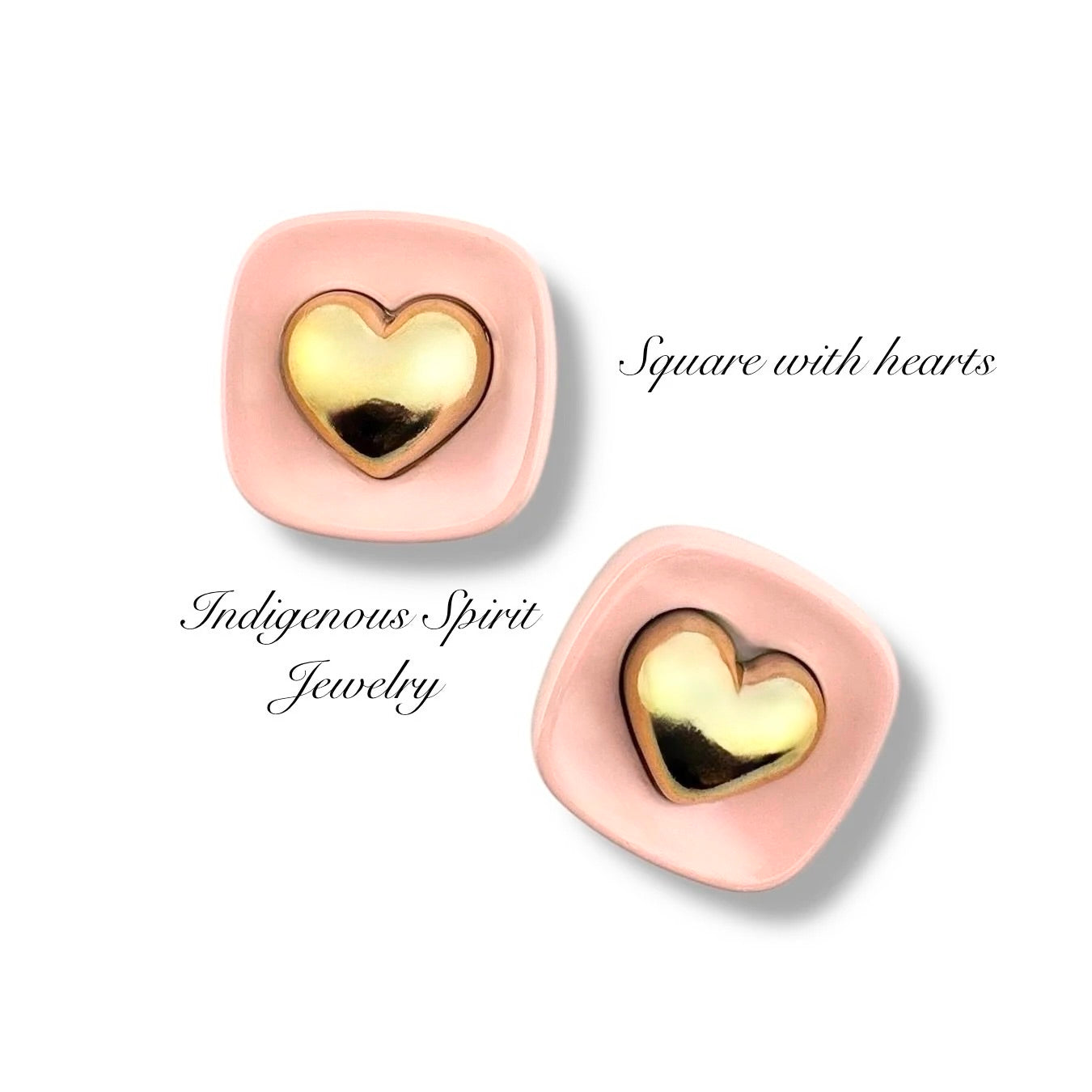 Pink Back, Gold Enamel Raised Design Cabochon Collection
