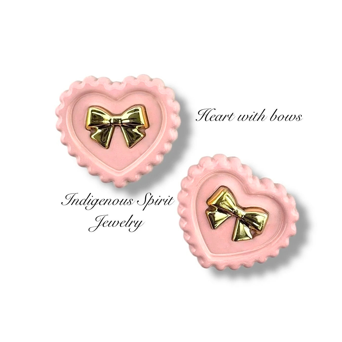 Pink Back, Gold Enamel Raised Design Cabochon Collection