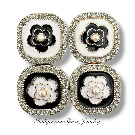 22mm Middle Rose Square Shaped Cabochons