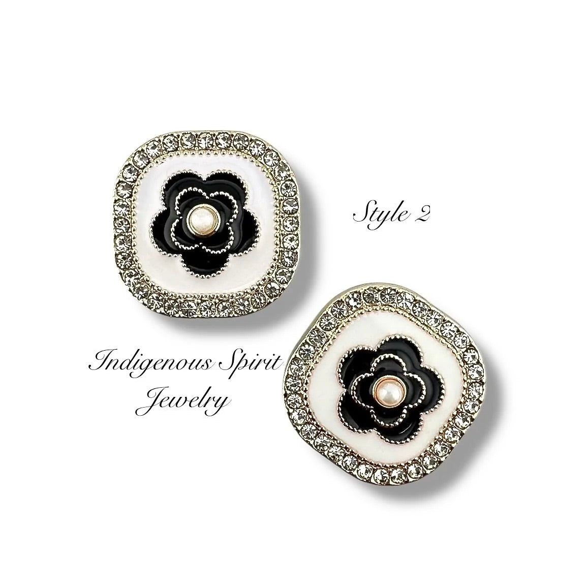 22mm Middle Rose Square Shaped Cabochons