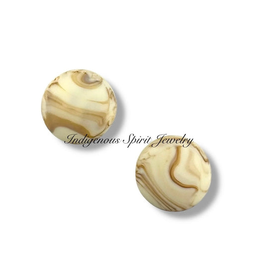 Swirl Design Circle Matte Cabochons (18 mm)