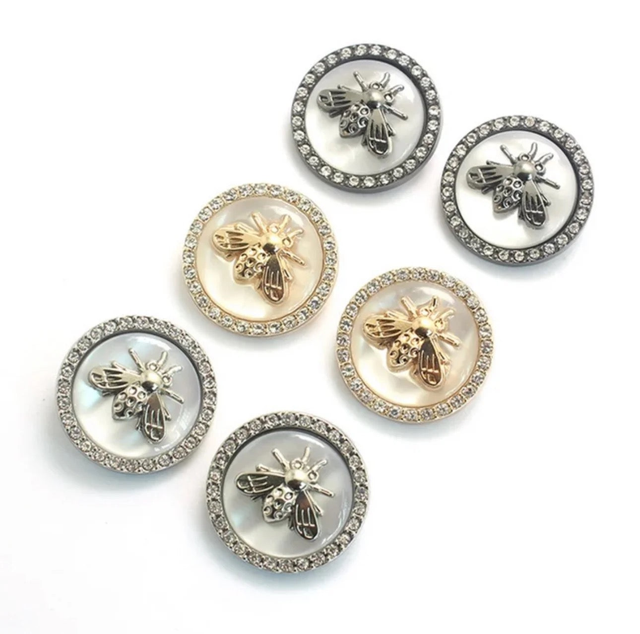 Repurposed Bee Button Cabochons - 5 colours!