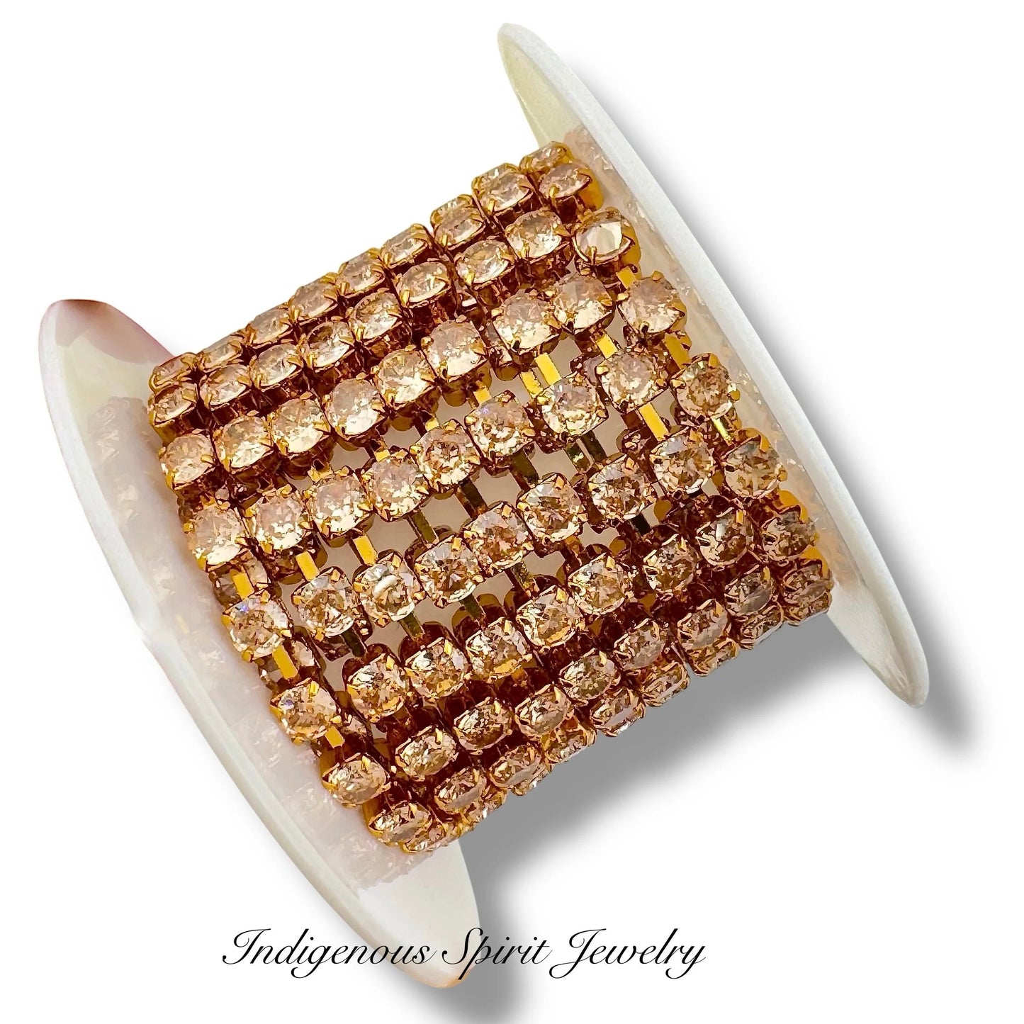 24k Gold Plated 4mm Round Cubic Zirconia Chain Banding