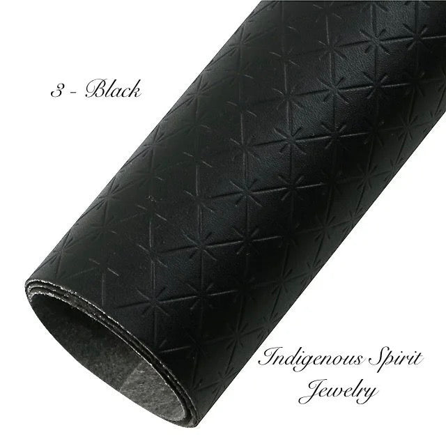 Star Pattern Faux Leather Backing