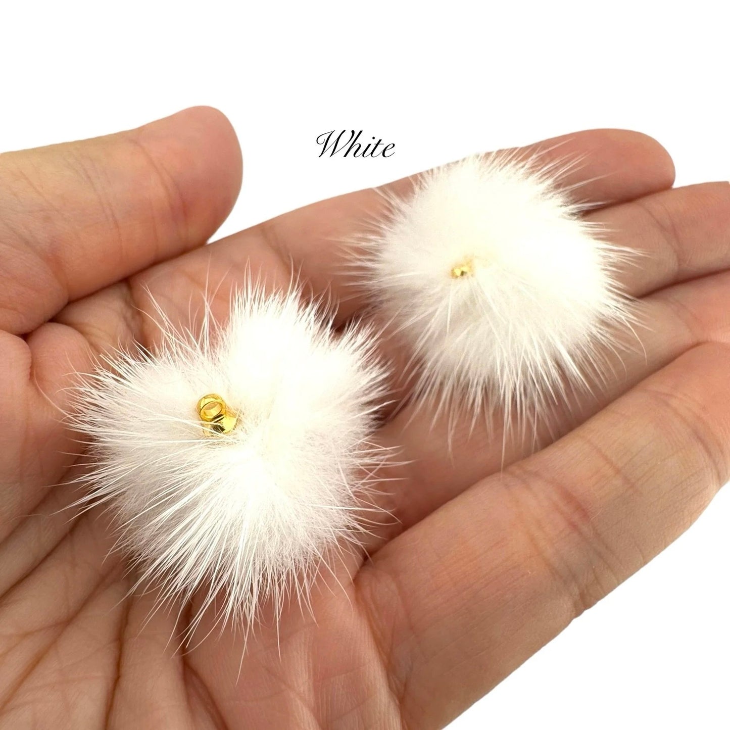 Mink Fur Balls with Small Connectors