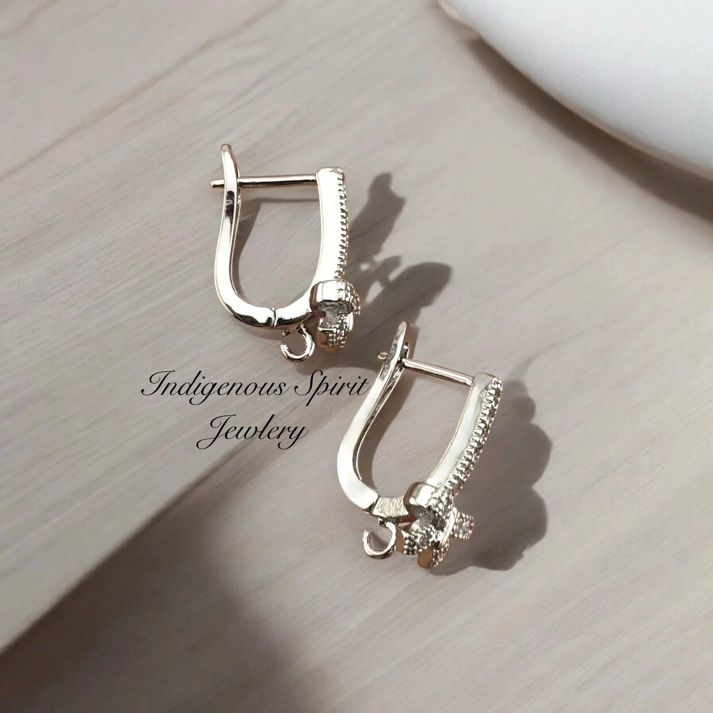18k Gold Plated Bow Findings with Cubic Zirconia Crystals