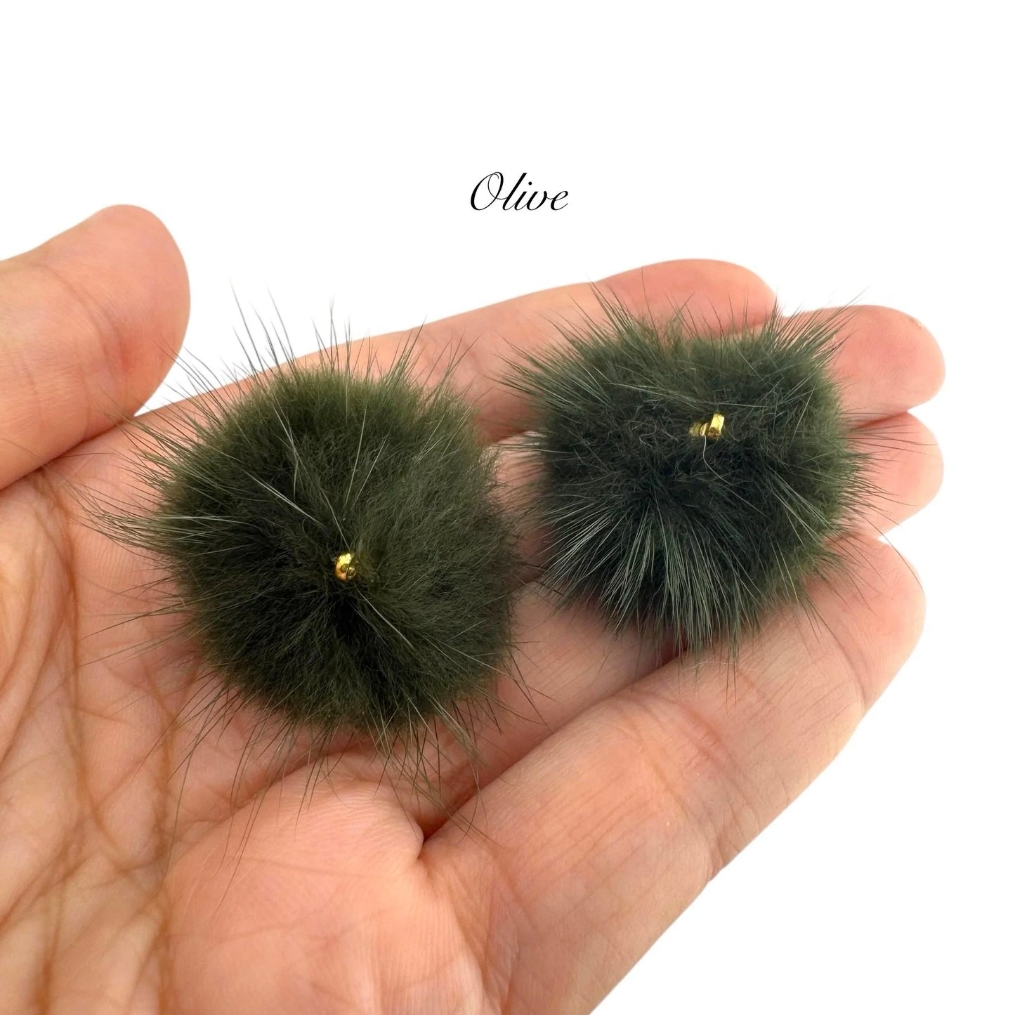 Mink Fur Balls with Small Connectors