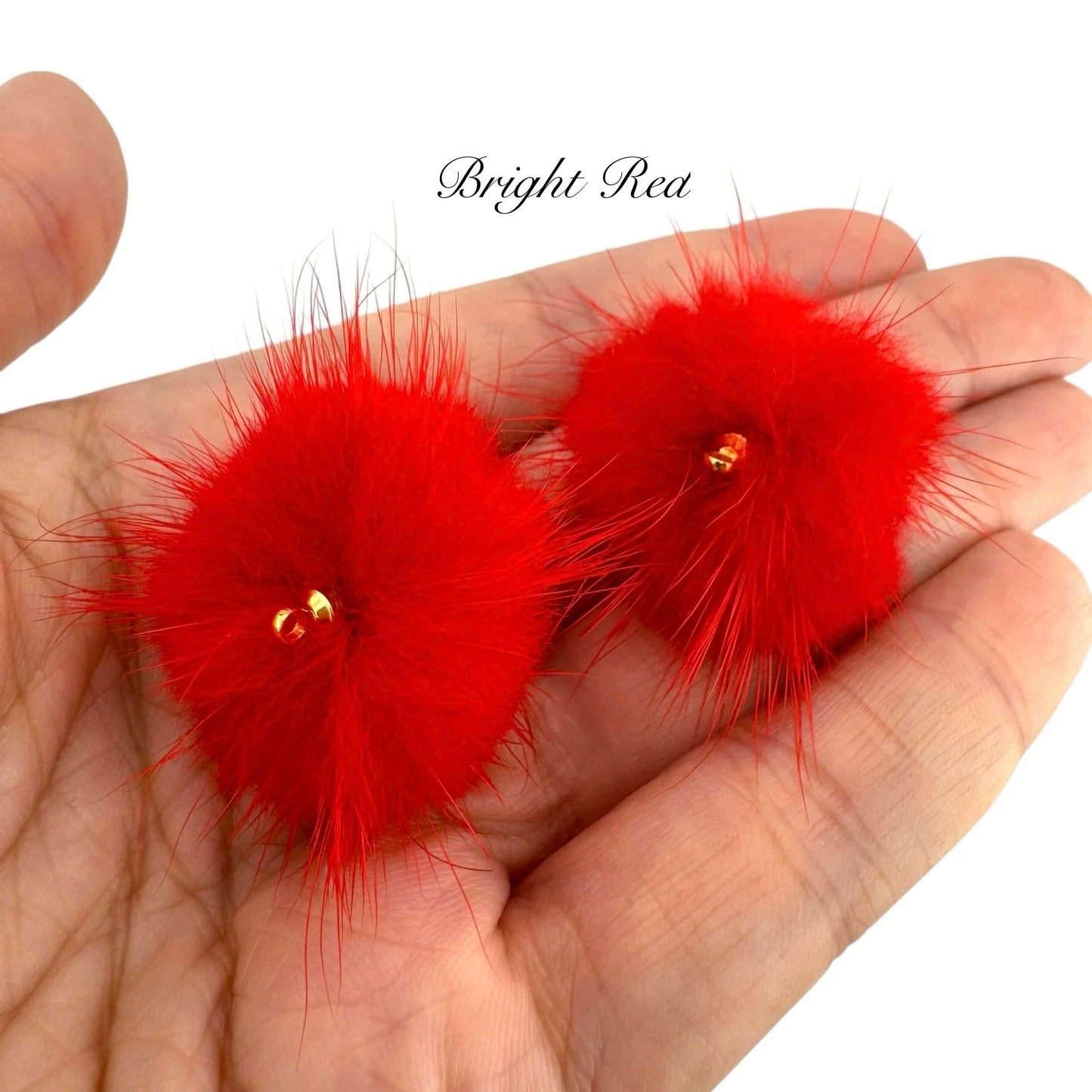 Mink Fur Balls with Small Connectors