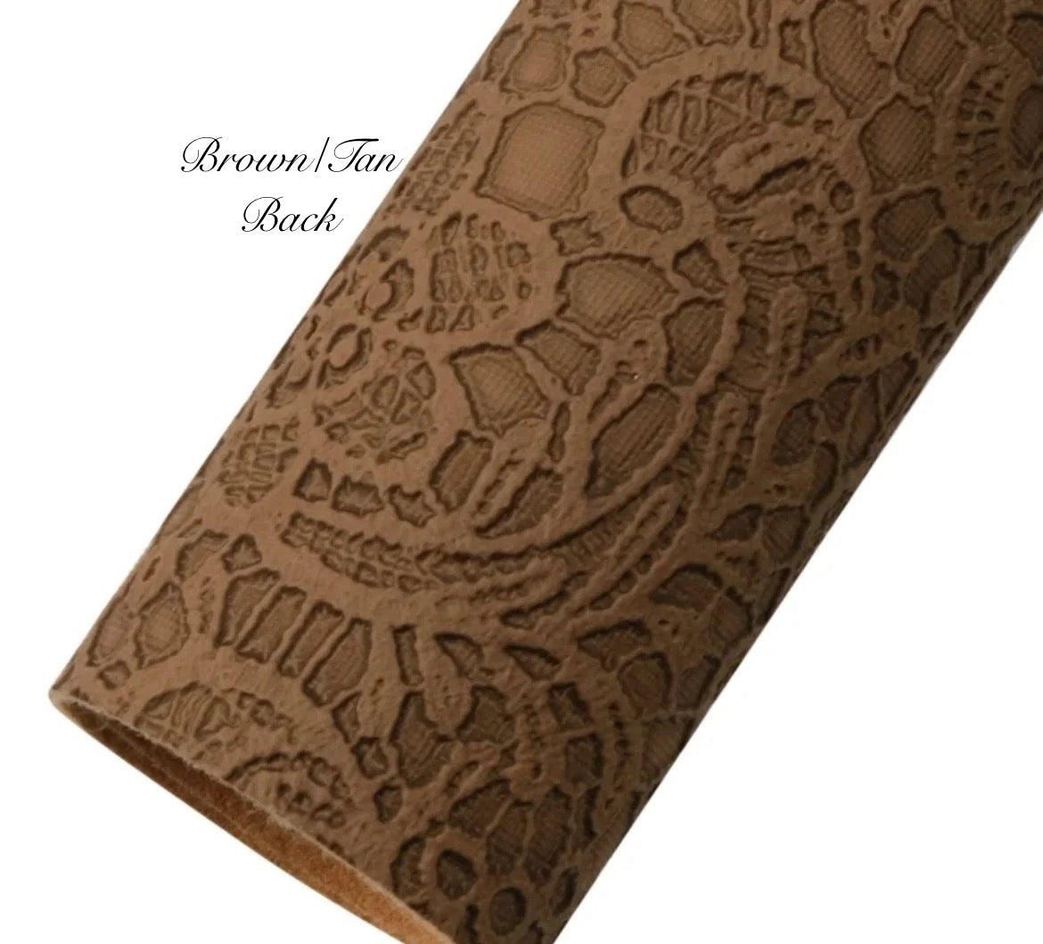 COLLECTION - Embossed Lace Faux Leather Backing (21 colours)