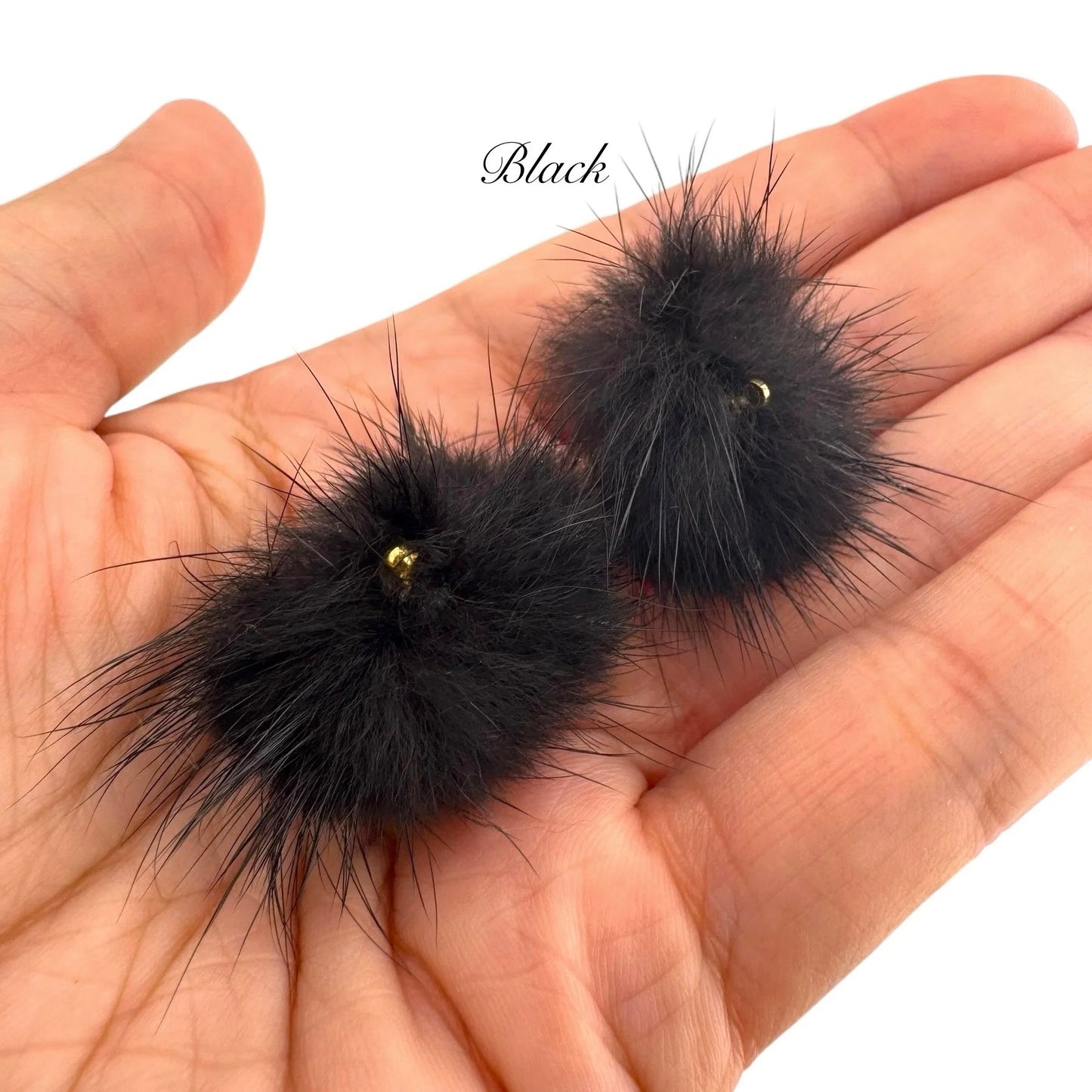 Mink Fur Balls with Small Connectors
