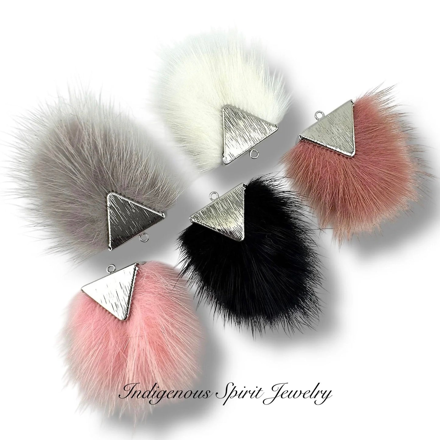 Silver Base - Mini Mink Fur Connectors
