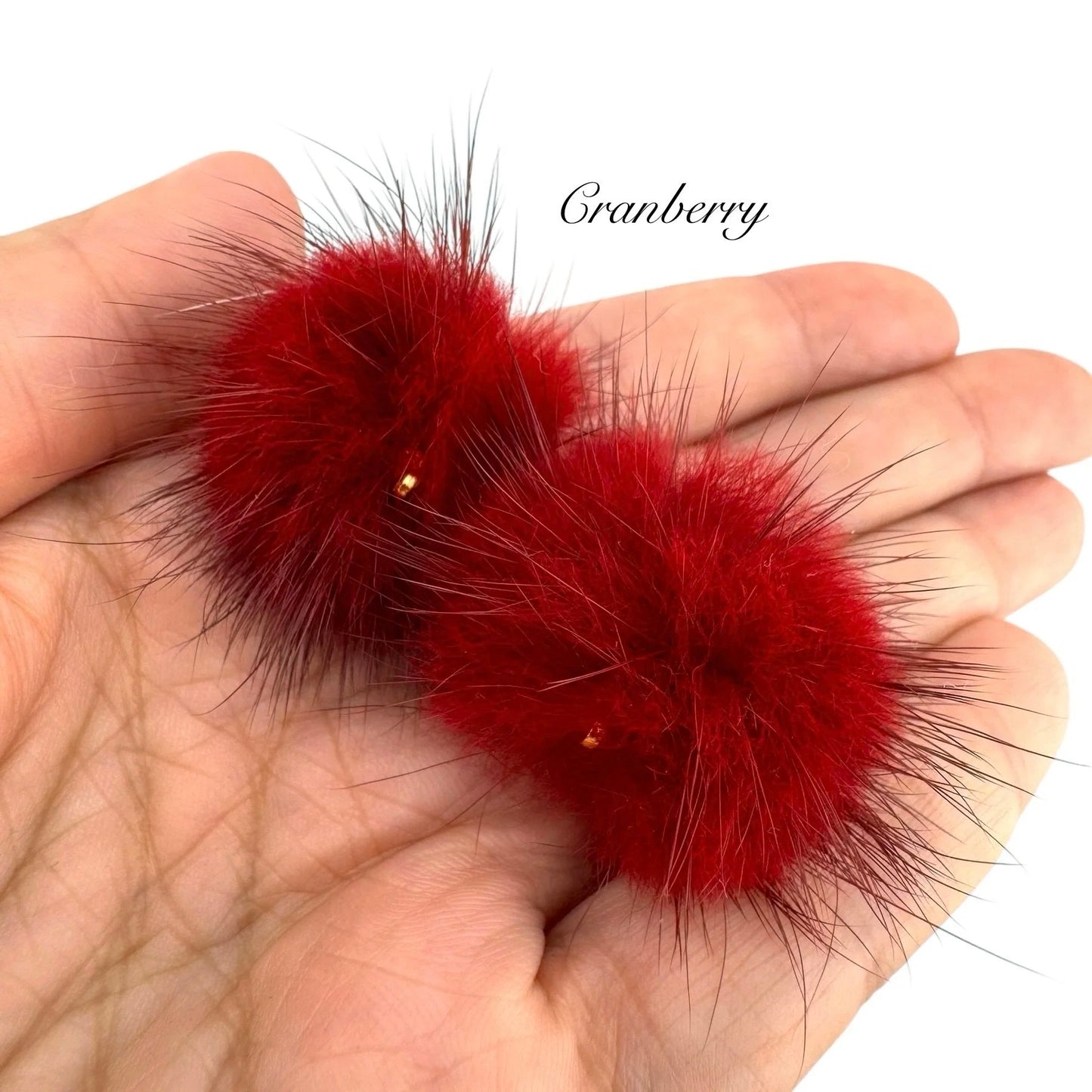 Mink Fur Balls with Small Connectors