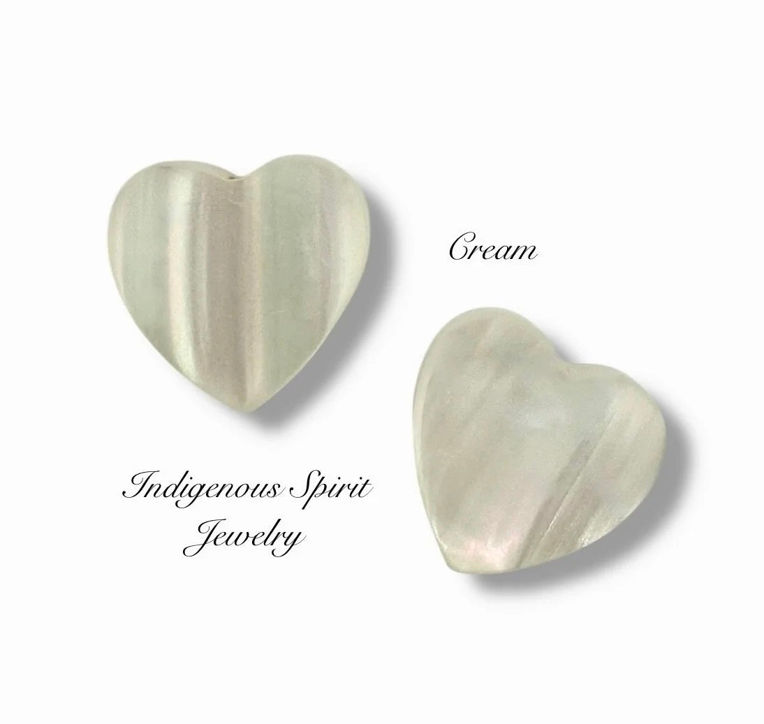 Colour Collection - Heart Imitation Shell, Resin Cabochons