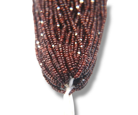 Opaque Chocolate Brown Rust Mix 2-Cut Charlotte Cut Beads