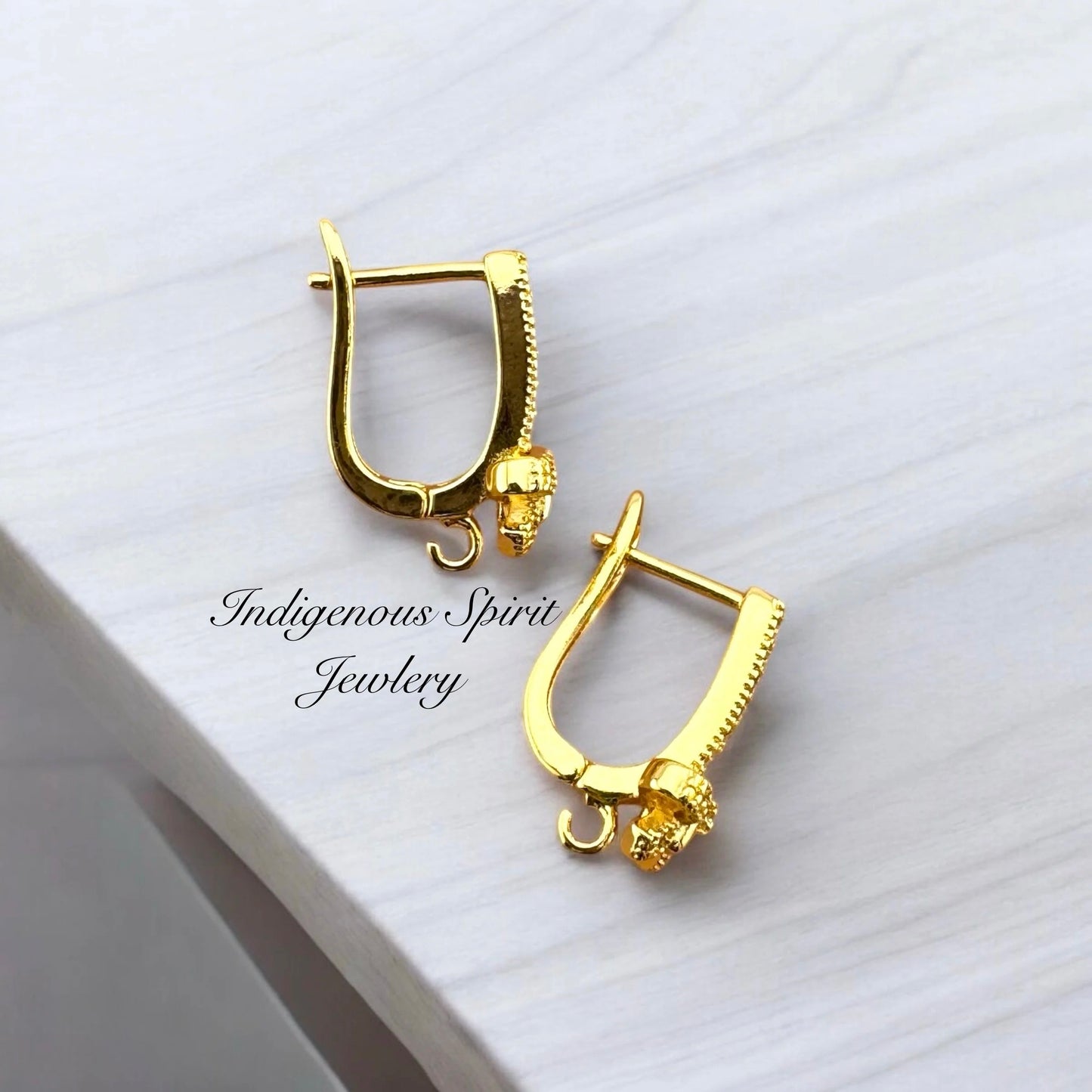 18k Gold Plated Bow Findings with Cubic Zirconia Crystals