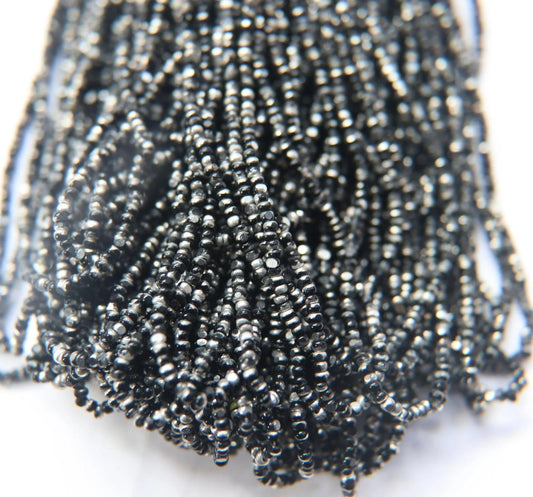 Patina Black Silver 2-Cut Charlotte Cut Beads