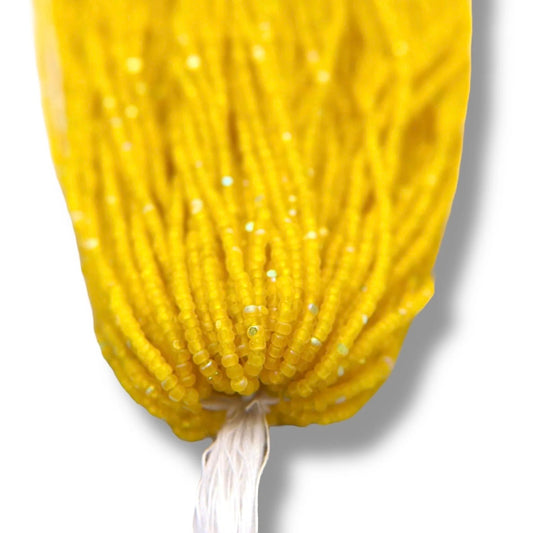 Patina Matte Yellow AB 2-Cut Charlotte Cut Beads