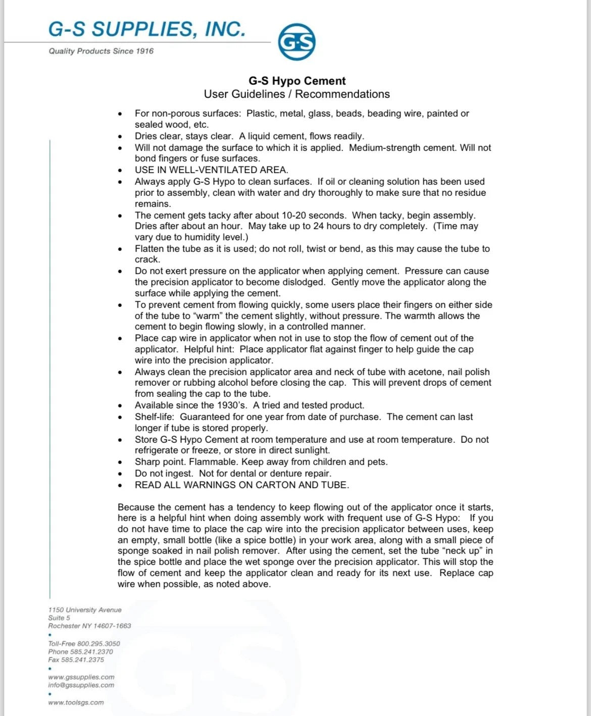 G-S HYPO Jewelry Cement