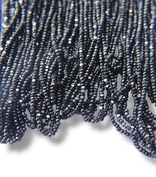 Jet Hematite Metallic 2-Cut Charlotte Cut Beads