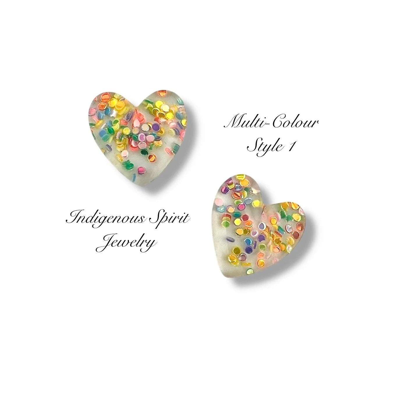 Glitter Heart Resin Cabochon Collection (G100)