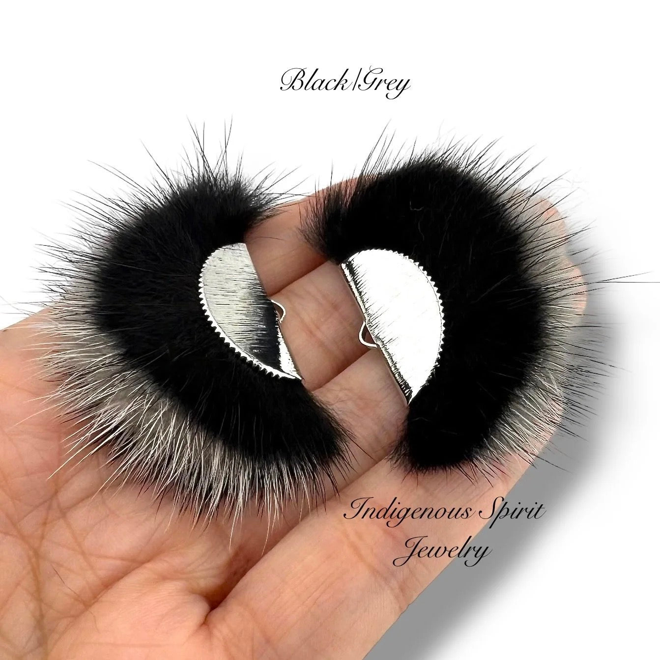 Silver Plated Mink Fur Connector Pieces - 17 Colours!